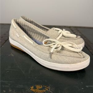 Keds Womens Canvas Boat Shoes Gray Size 8.5 WF54814